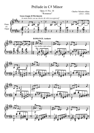 Charles Valentin Alkan  score for Piano