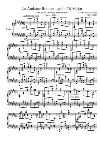 Charles Valentin Alkan  score for Piano