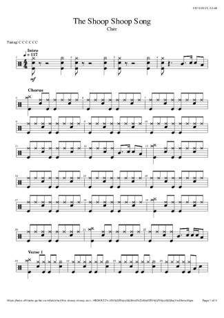 Cher The Shoop Shoop score for Drums