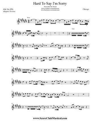 Chicago  score for Alto Saxophone