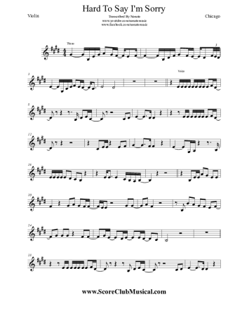 Chicago  score for Violin