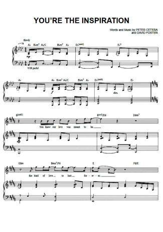 Chicago Youre The Inspiration score for Piano