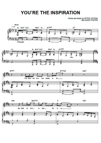 Chicago Youre The Inspiration score for Piano