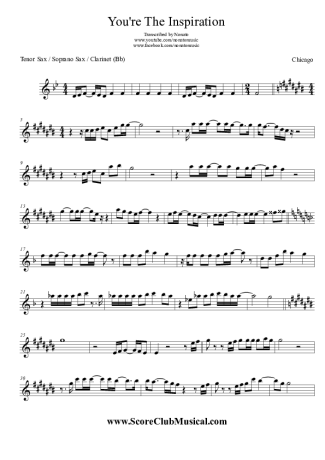 Chicago  score for Tenor Saxophone Soprano (Bb)