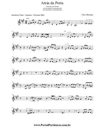 Chico Buarque  score for Clarinet (Bb)