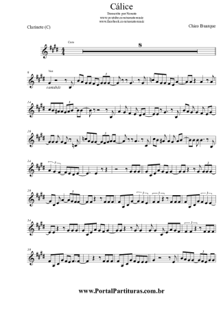 Chico Buarque  score for Clarinet (C)