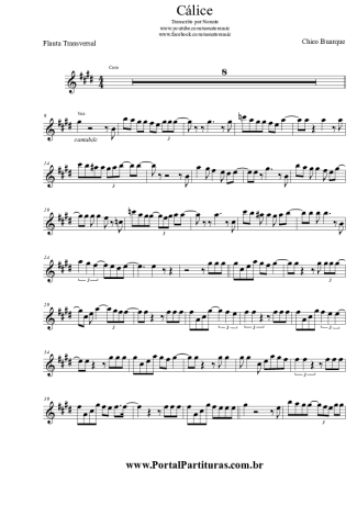 Chico Buarque Cálice score for Flute