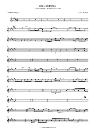 Chico Buarque  score for Alto Saxophone