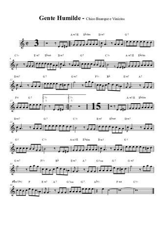 Chico Buarque Gente Humilde score for Tenor Saxophone Soprano (Bb)