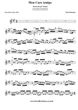 Chico Buarque  score for Alto Saxophone