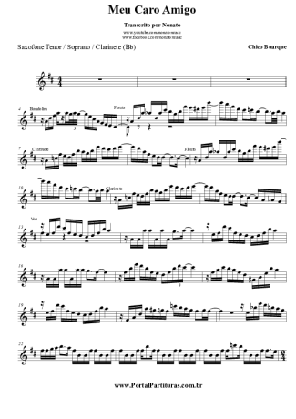 Chico Buarque  score for Clarinet (Bb)