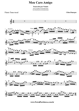 Chico Buarque Meu Caro Amigo score for Flute