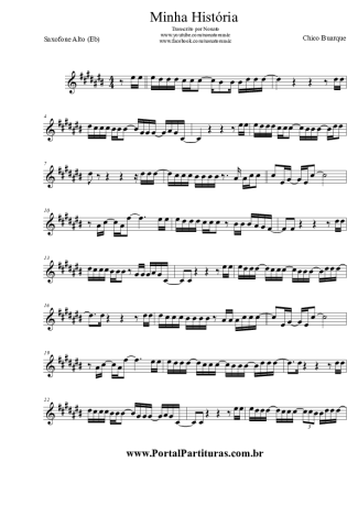Chico Buarque Minha História score for Alto Saxophone