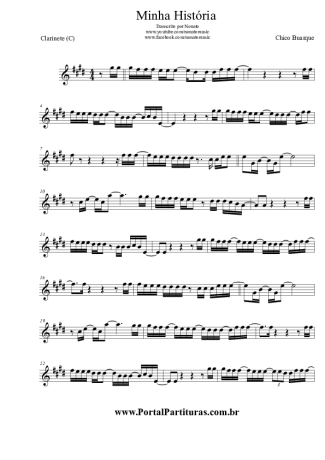 Chico Buarque Minha História score for Clarinet (C)