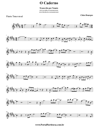 Chico Buarque O Caderno score for Flute