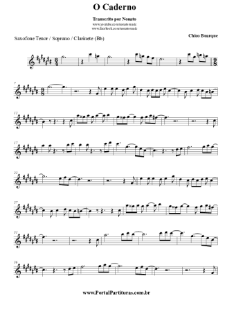 Chico Buarque  score for Tenor Saxophone Soprano (Bb)