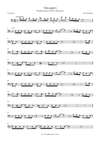 Chico Buarque Tatuagem score for Trombone