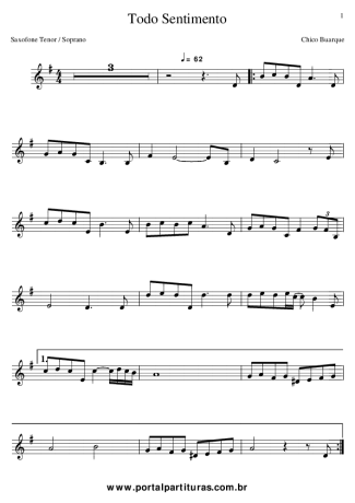 Chico Buarque  score for Tenor Saxophone Soprano (Bb)