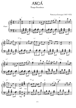 Chiquinha Gonzaga Angá score for Piano