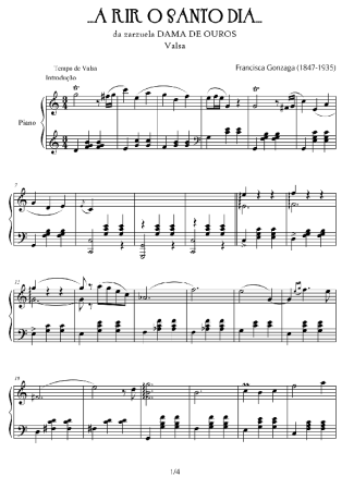 Chiquinha Gonzaga Ao Rir o Santo Dia score for Piano