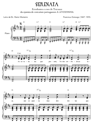 Chiquinha Gonzaga Serenata (A Vovozinha) score for Keyboard