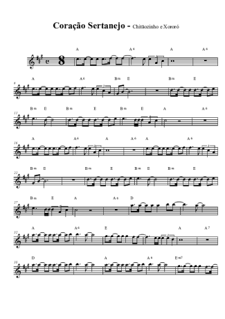 Chitãozinho e Xororó Coração Sertanejo score for Tenor Saxophone Soprano (Bb)