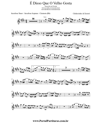 Chitãozinho e Xororó É Disso Que O Velho Gosta score for Tenor Saxophone Soprano (Bb)