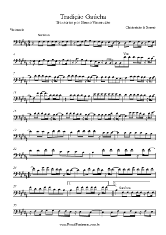 Chitãozinho e Xororó  score for Cello