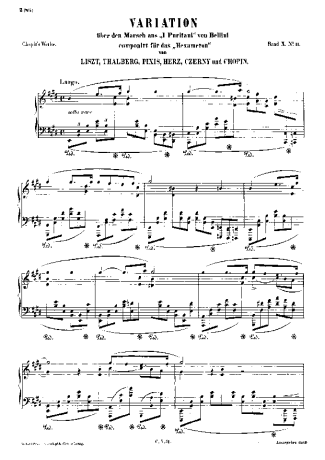 Chopin (Hexaméron) Variation No.6 B.113 score for Piano
