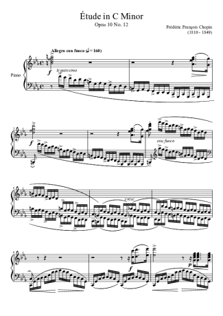 Chopin Estudo Em Cm score for Piano