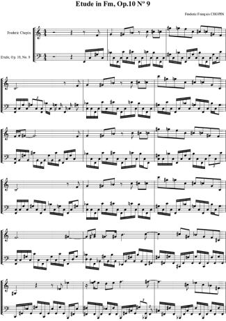 Chopin  score for Piano