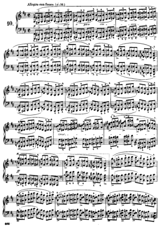Chopin Étude 10 Op. 25 score for Piano