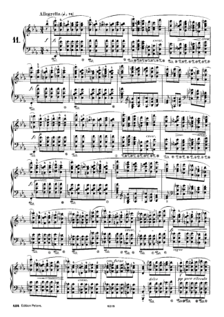 Chopin Étude 11 Op. 10 score for Piano