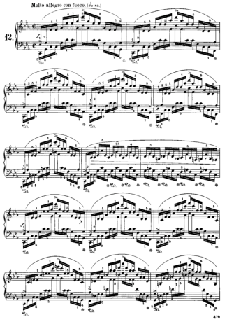 Chopin Étude 12 Op. 25 score for Piano
