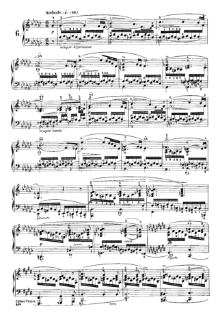 Chopin Étude 6 Op. 10 score for Piano