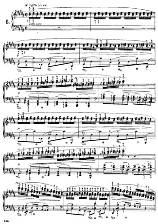 Chopin Étude 6 Op. 25 score for Piano