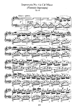 Chopin Fantaisie Impromptu Op.66 score for Piano