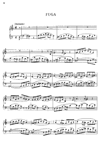 Chopin Fugue In A Minor B.144 score for Piano