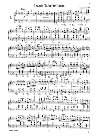 Chopin Grande Valse Brillante Op.18 score for Piano