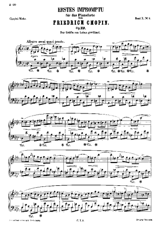 Chopin Impromptu No.1 Op.29 score for Piano