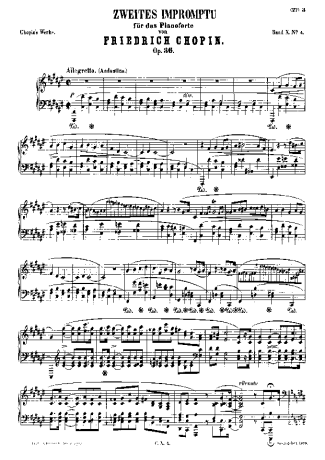 Chopin Impromptu No.2 Op.36 score for Piano