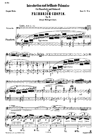 Chopin Introduction Et Polonaise Brillante Op.3 score for Piano