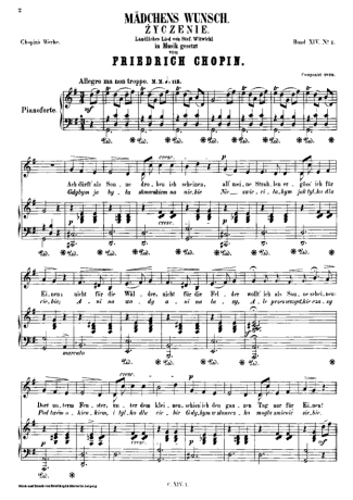 Chopin  score for Piano