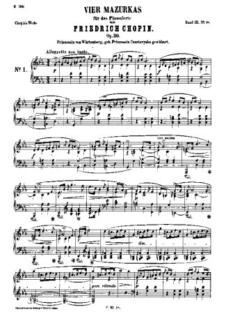 Chopin  score for Piano