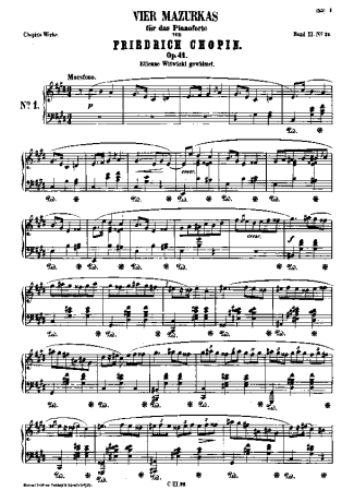 Chopin  score for Piano