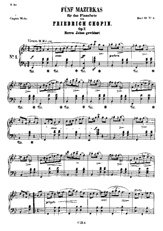 Chopin Mazurkas Op.7 score for Piano