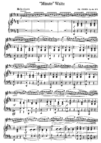 Chopin Minute Waltz score for Violin
