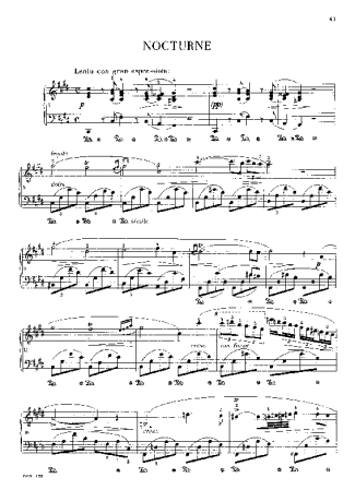 Chopin Nocturne In C# Minor B.49 score for Piano