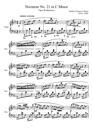 Chopin  score for Piano