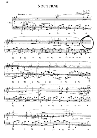 Chopin Nocturne Op72 No1 score for Piano